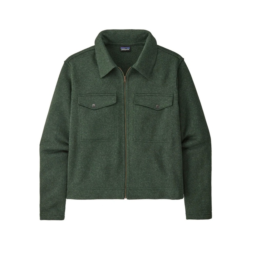 Patagonia Womens Better Sweater Chore Jacket Small Pinyon Green Fleece EUC